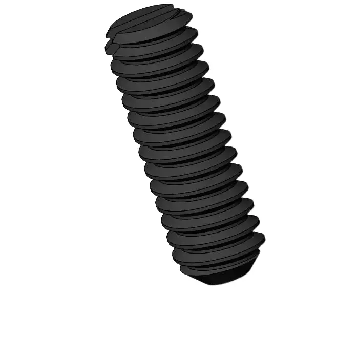 M2 x 6mm Slotted Flat Point Set Screw Steel Black 