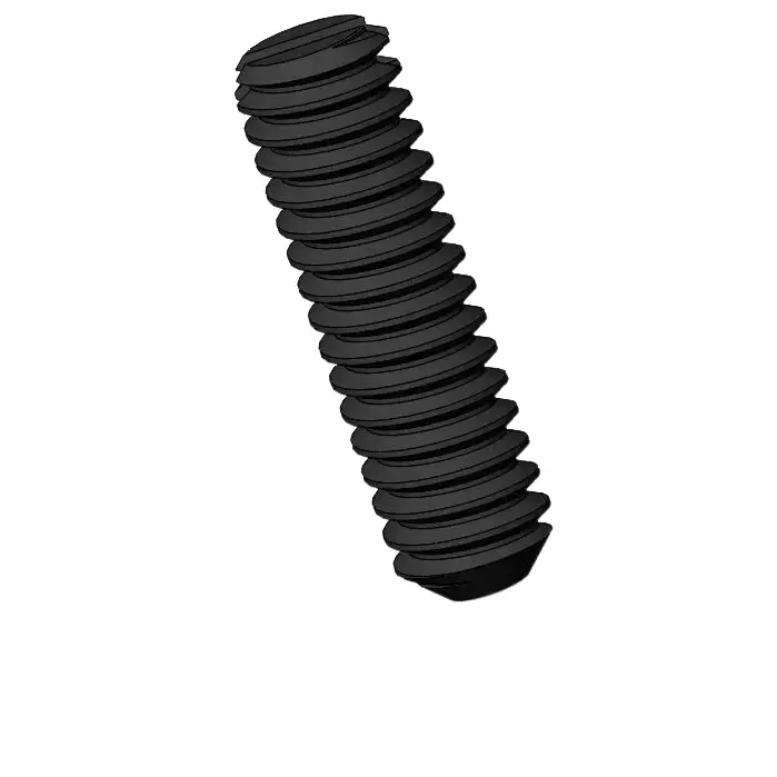 M2 x 7mm Slotted Flat Point Set Screw Steel Black 