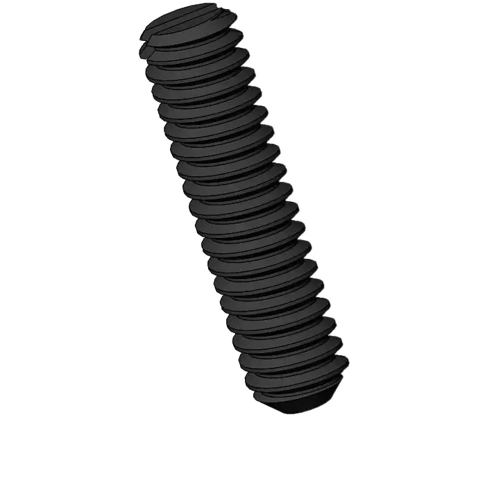 M2 x 8mm Slotted Flat Point Set Screw Steel Black 