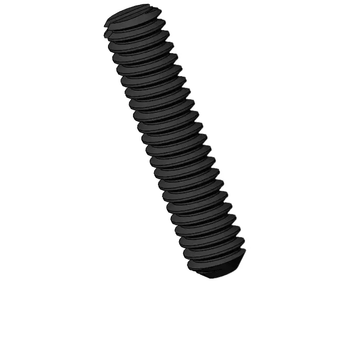 M2 x 9mm Slotted Flat Point Set Screw Steel Black 