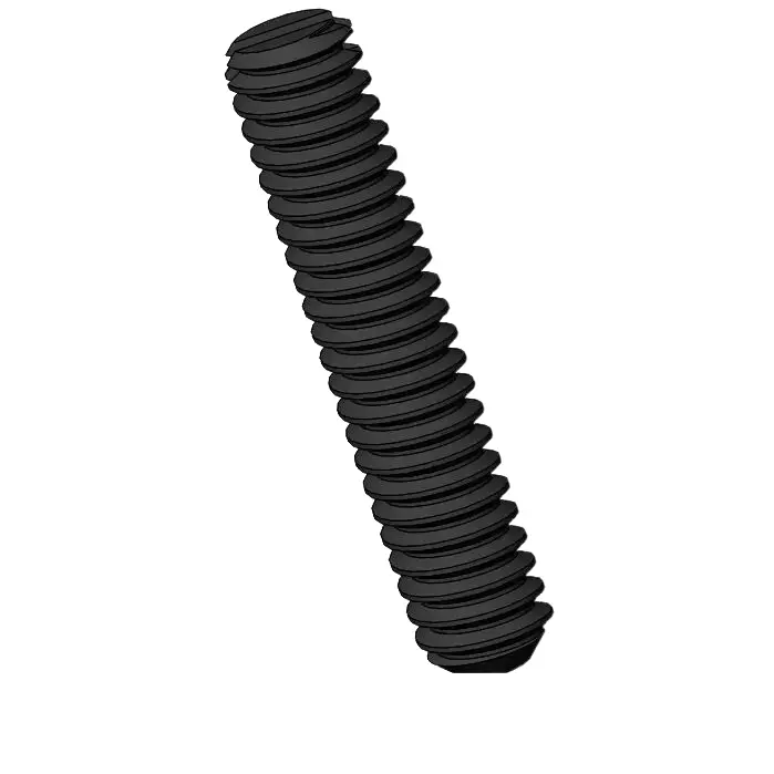 M2 x 10mm Slotted Flat Point Set Screw Steel Black 