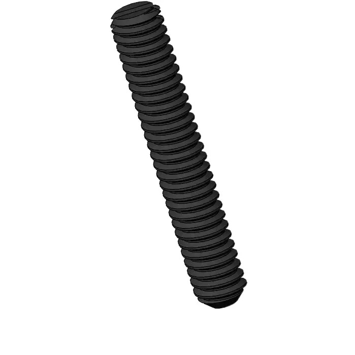 M2 x 12mm Slotted Flat Point Set Screw Steel Black 