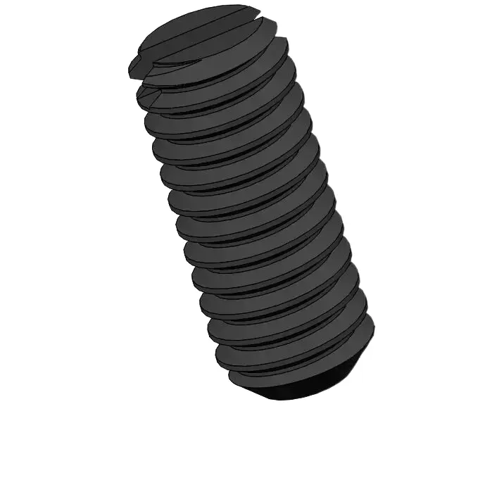 M2 x 6mm Slotted Flat Point Set Screw Steel Black 