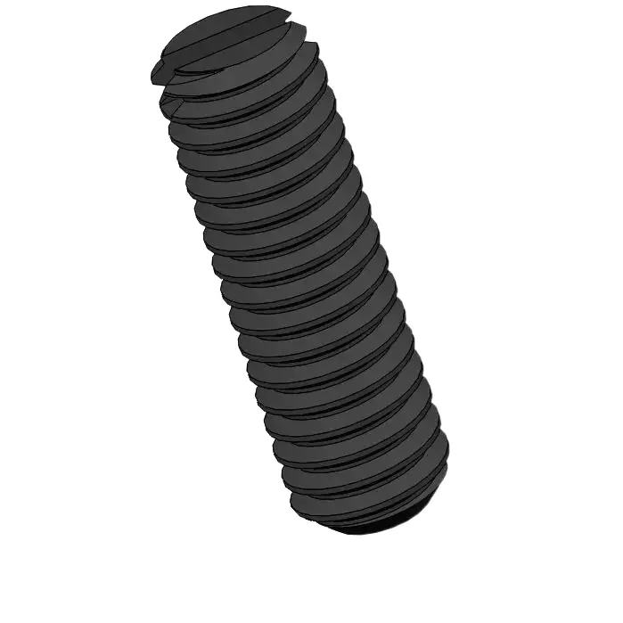 M2 x 8mm Slotted Flat Point Set Screw Steel Black 