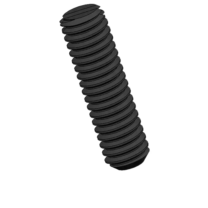 M2 x 9mm Slotted Flat Point Set Screw Steel Black 