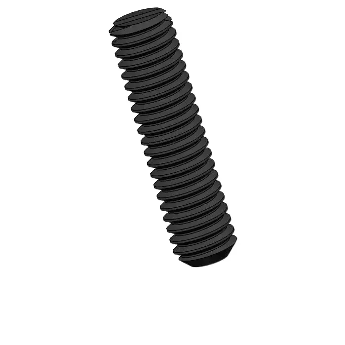 M2 x 10mm Slotted Flat Point Set Screw Steel Black 