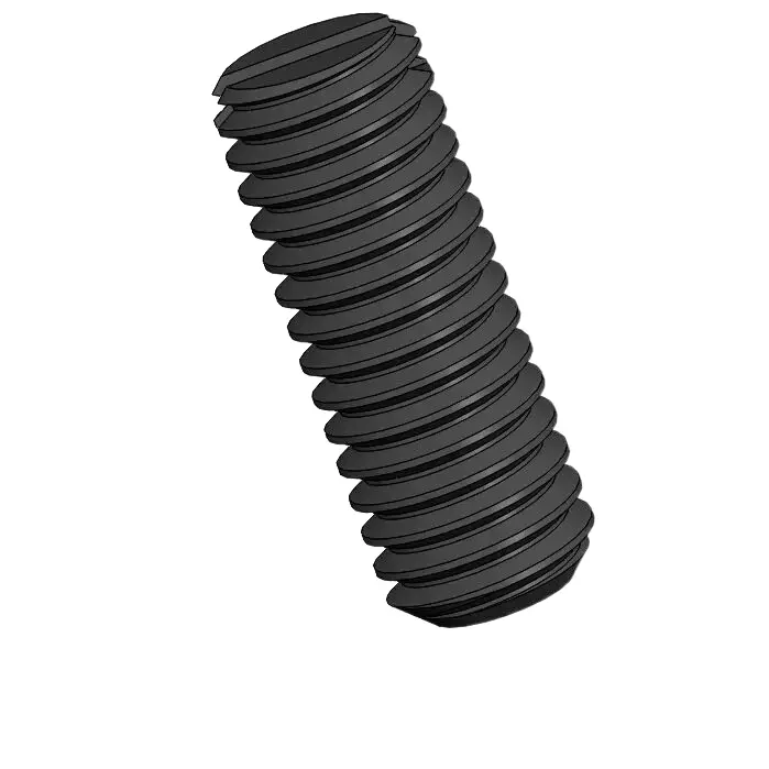 M3 x 8mm Slotted Flat Point Set Screw Steel Black 