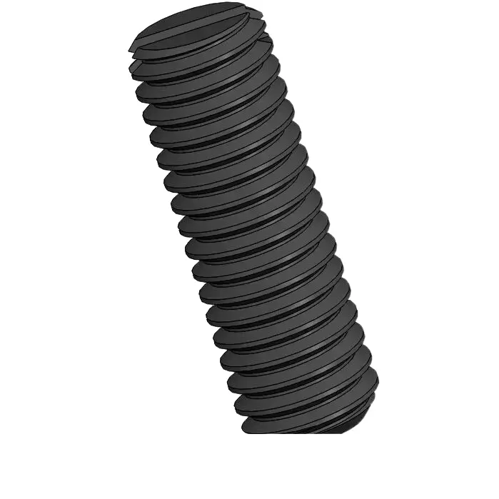 M3 x 9mm Slotted Flat Point Set Screw Steel Black 