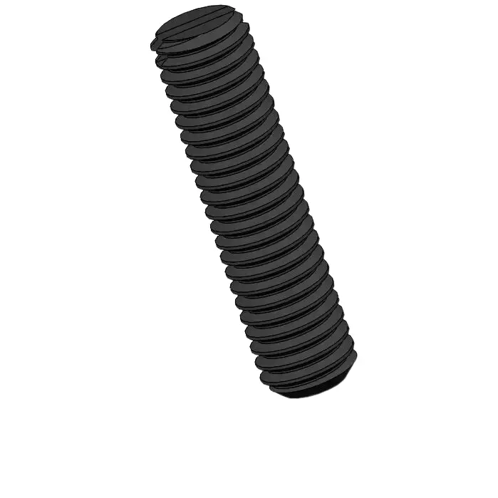 M3 x 12mm Slotted Flat Point Set Screw Steel Black 