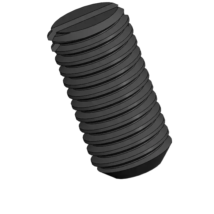 M4 x 8mm Slotted Flat Point Set Screw Steel Black 