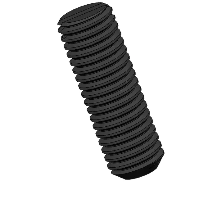 M4 x 12mm Slotted Flat Point Set Screw Steel Black 