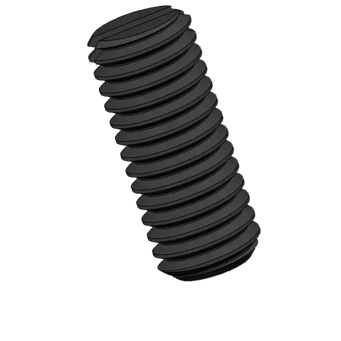 M5 x 12mm Slotted Flat Point Set Screw Steel Black 