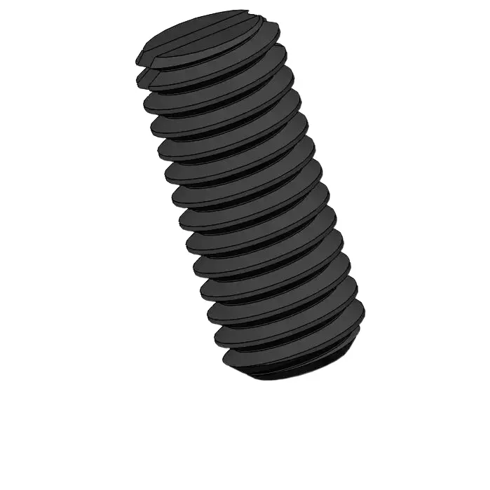 M5 x 14mm Slotted Flat Point Set Screw Steel Black 