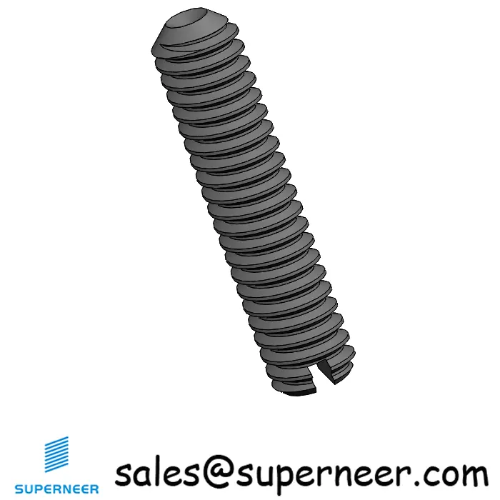 M2 x 9mm Slotted Cup Point Set Screws Steel Black DIN438