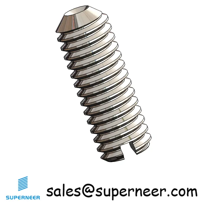 M2.5 x 7mm Slotted Cup Point Set Screws SUS304 Stainless Steel Inox DIN438