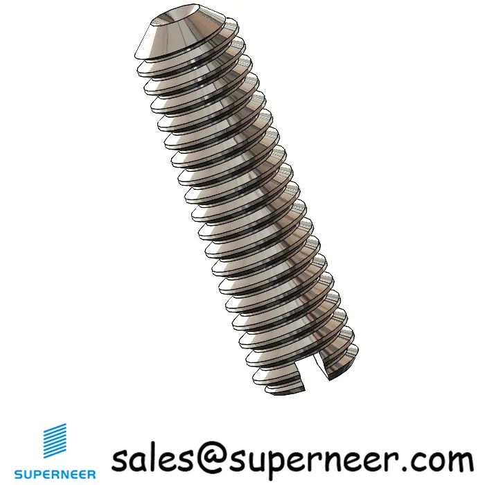 M2.5 x 9mm Slotted Cup Point Set Screws SUS304 Stainless Steel Inox DIN438