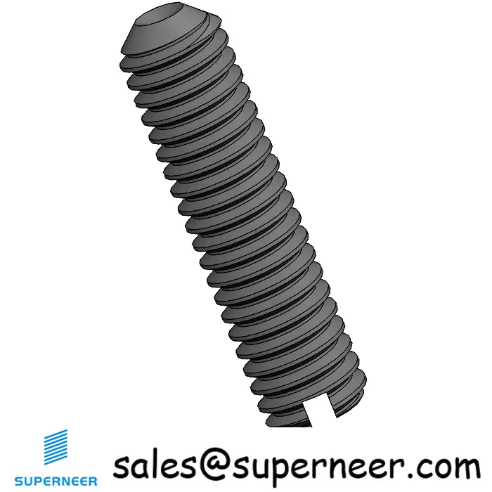 M2.5 x 10mm Slotted Cup Point Set Screws Steel Black DIN438