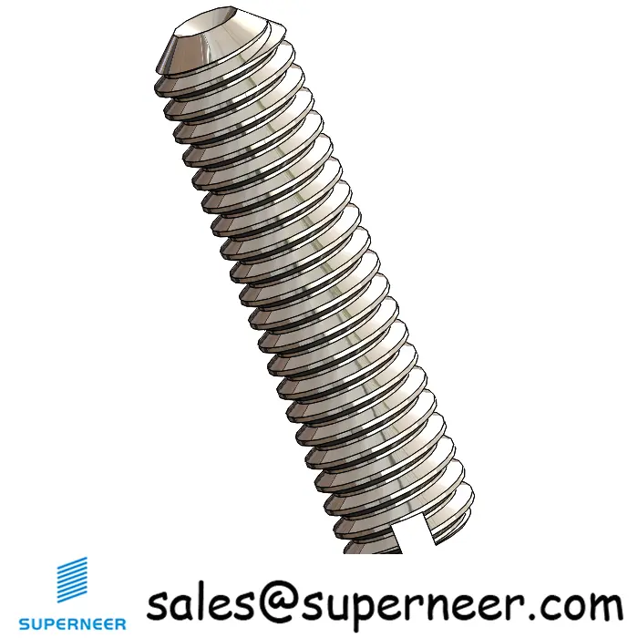 M2.5 x 10mm Slotted Cup Point Set Screws SUS304 Stainless Steel Inox DIN438