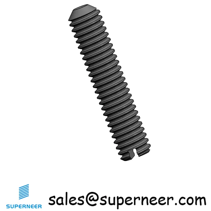 M2.5 x 12mm Slotted Cup Point Set Screws Steel Black DIN438