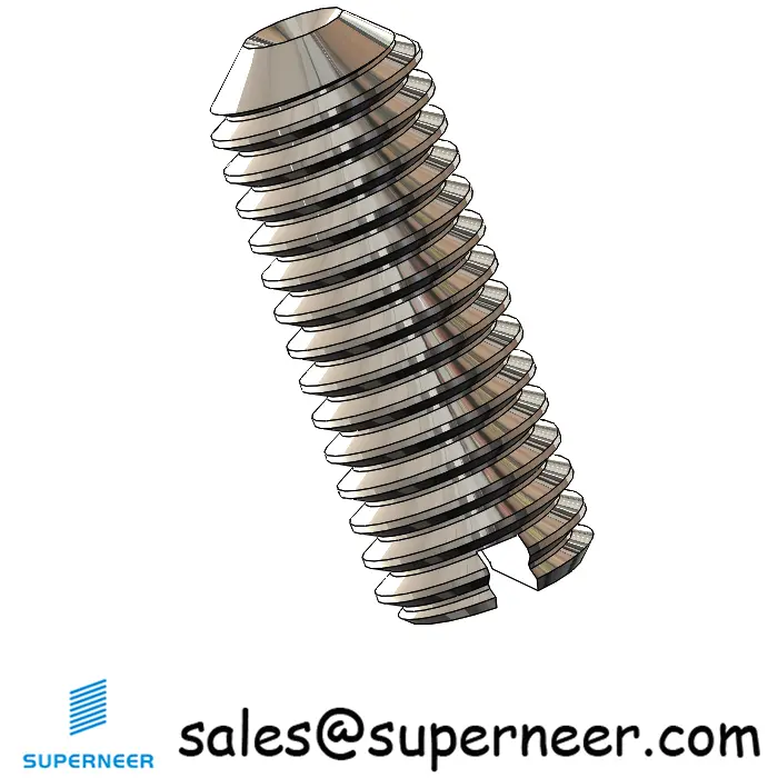 M3 x 8mm Slotted Cup Point Set Screws SUS304 Stainless Steel Inox DIN438