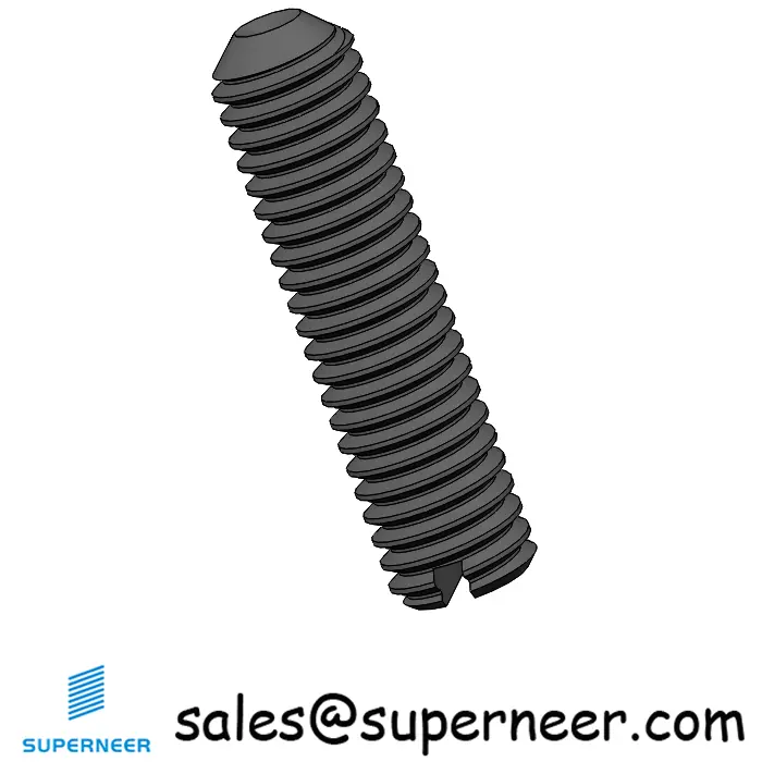 M3 x 12mm Slotted Cup Point Set Screws Steel Black DIN438