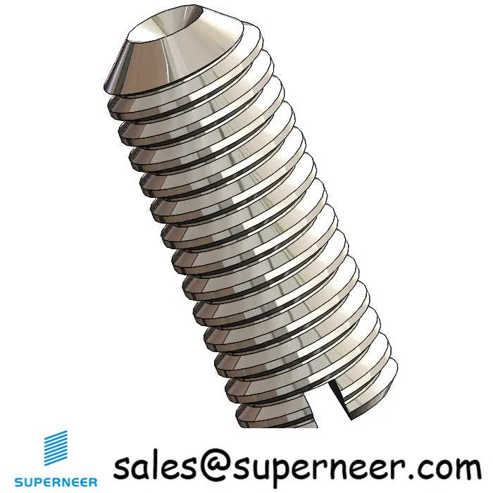 M3.5 x 9mm Slotted Cup Point Set Screws SUS304 Stainless Steel Inox DIN438