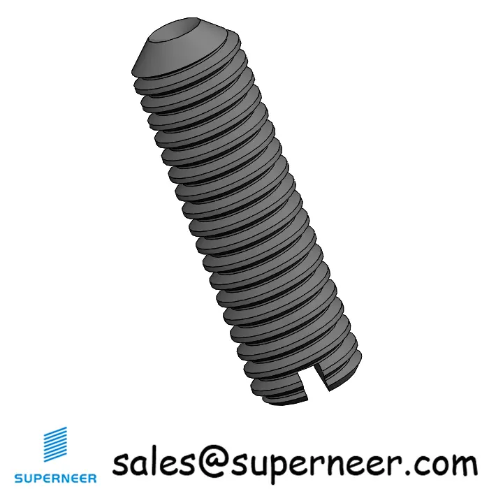 M3.5 x 12mm Slotted Cup Point Set Screws Steel Black DIN438