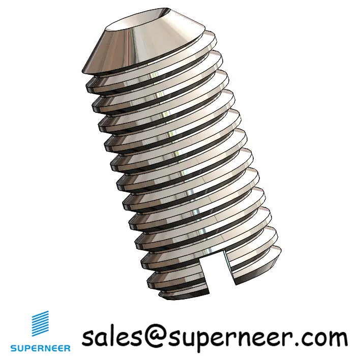 M4 x 8mm Slotted Cup Point Set Screws SUS304 Stainless Steel Inox DIN438