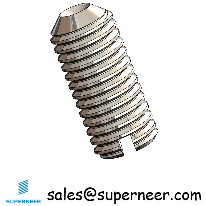 M4 x 9mm Slotted Cup Point Set Screws SUS304 Stainless Steel Inox DIN438