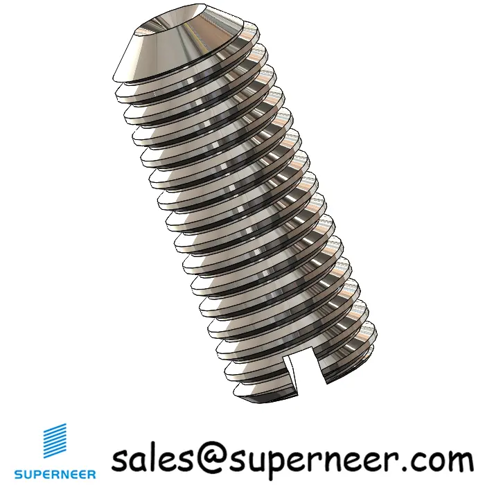 M4 x 10mm Slotted Cup Point Set Screws SUS304 Stainless Steel Inox DIN438