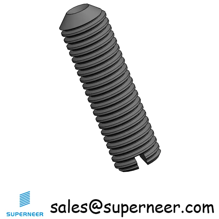 M4 x 14mm Slotted Cup Point Set Screws Steel Black DIN438