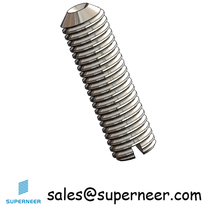 M4 x 14mm Slotted Cup Point Set Screws SUS304 Stainless Steel Inox DIN438