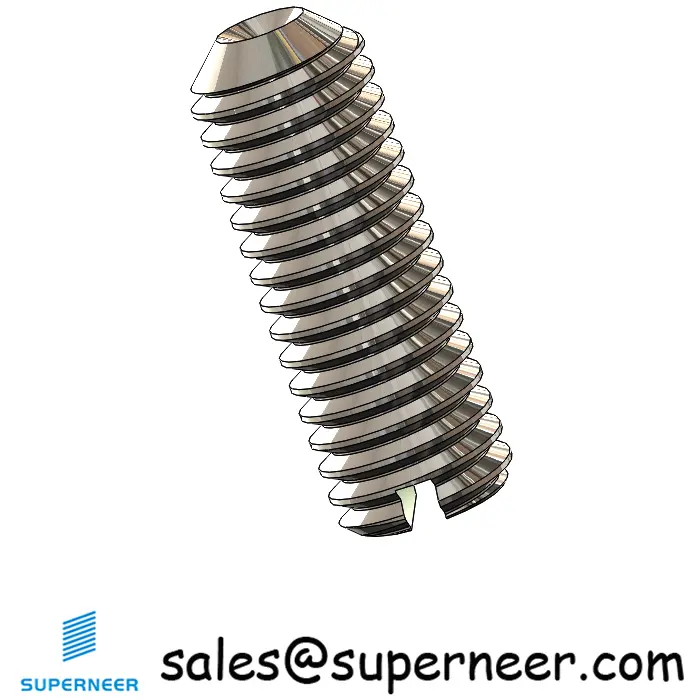 M5 x 14mm Slotted Cup Point Set Screws SUS304 Stainless Steel Inox DIN438