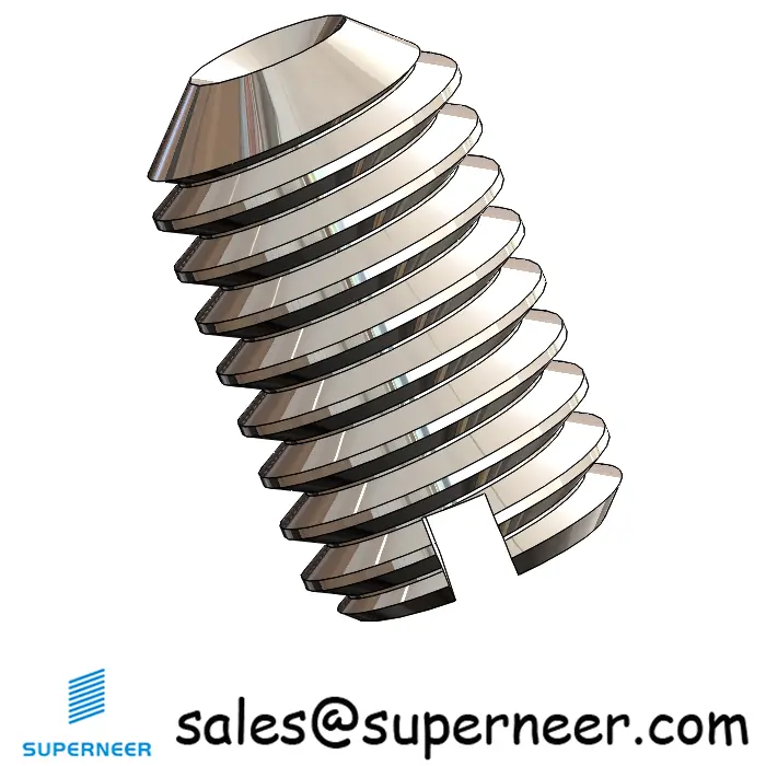 M6 x 10mm Slotted Cup Point Set Screws SUS304 Stainless Steel Inox DIN438