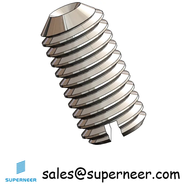 M6 x 12mm Slotted Cup Point Set Screws SUS304 Stainless Steel Inox DIN438