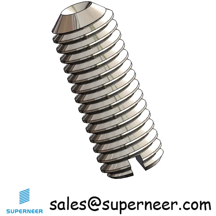 M6 x 16mm Slotted Cup Point Set Screws SUS304 Stainless Steel Inox DIN438