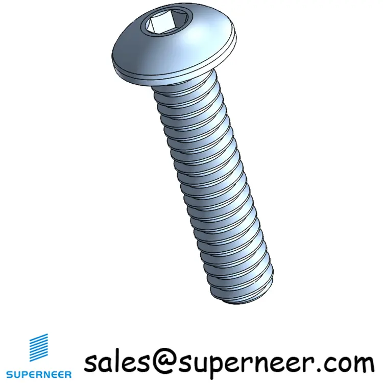 2-56 x 3/8" Button Head Socket Cap Machine Screw Steel Blue Zinc Plated