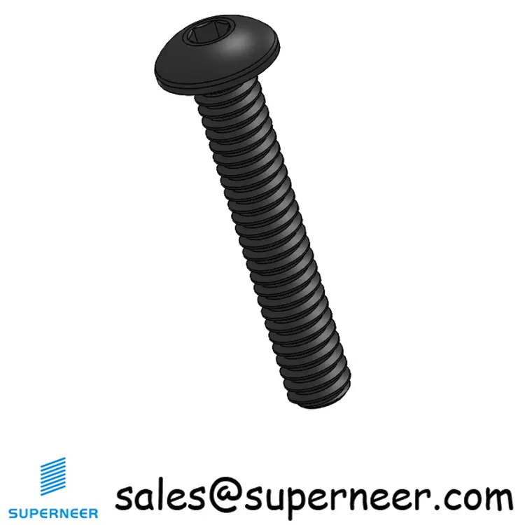 2-56 x 1/2" Button Head Socket Cap Machine Screw Steel Black