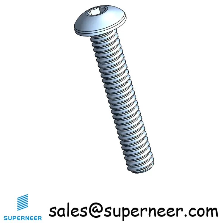 2-56 x 1/2" Button Head Socket Cap Machine Screw Steel Blue Zinc Plated