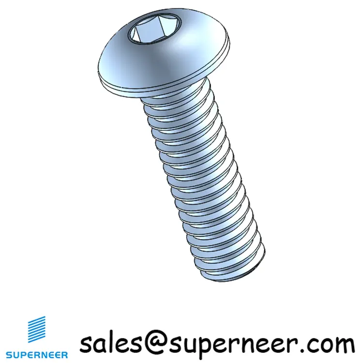 5-40 x 7/16" Button Head Socket Cap Machine Screw Steel Blue Zinc Plated