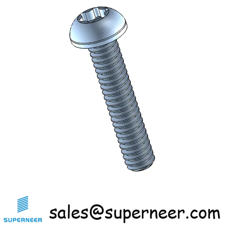 2-56 x 7/16“ Button Head Torx Machine Screw Steel Blue Zinc Plated 