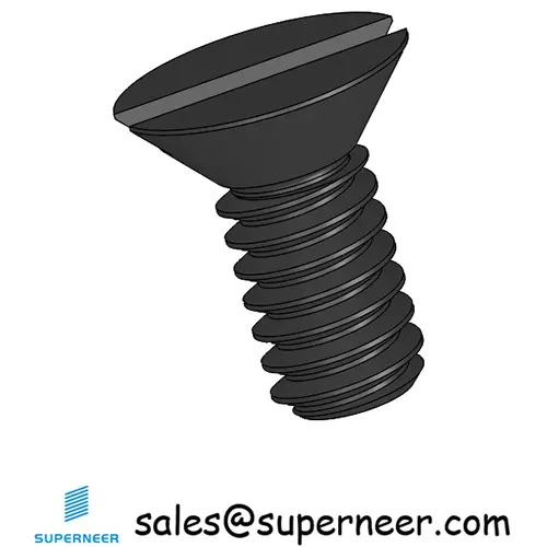 2-56 x 3/16" Flat Head 82° Slotted Machine Screw Steel Black