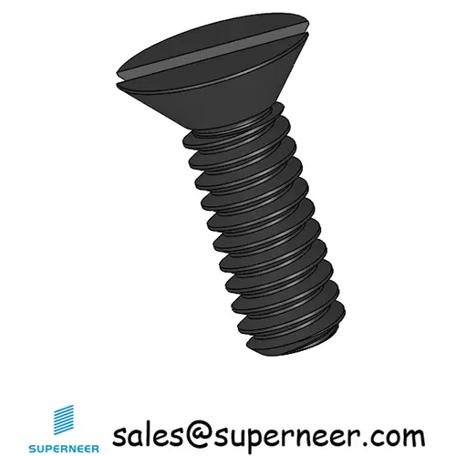 2-56 x 1/4" Flat Head 82° Slotted Machine Screw Steel Black