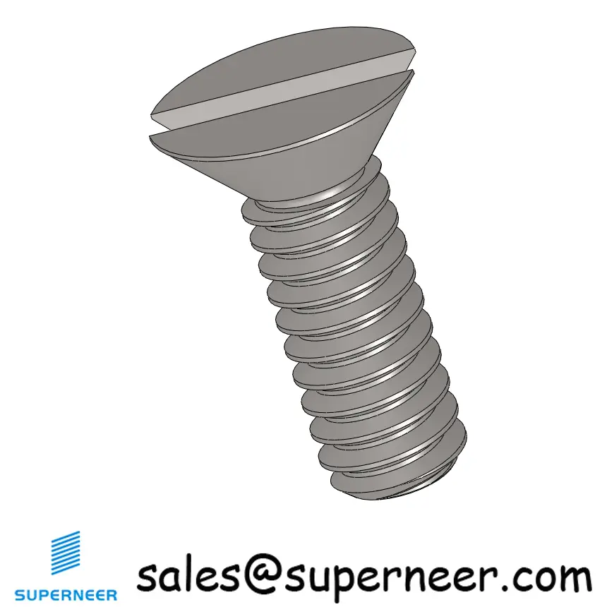 2-56 x 1/4" Flat Head 82° Slotted Machine Screw SUS304 Stainless Steel Inox