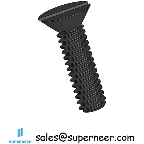 2-56 x 5/16" Flat Head 82° Slotted Machine Screw Steel Black