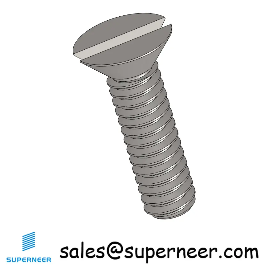 2-56 x 5/16" Flat Head 82° Slotted Machine Screw SUS304 Stainless Steel Inox