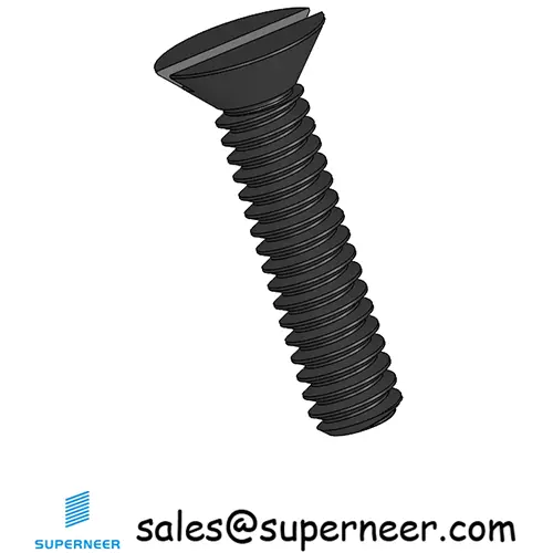 2-56 x 3/8" Flat Head 82° Slotted Machine Screw Steel Black