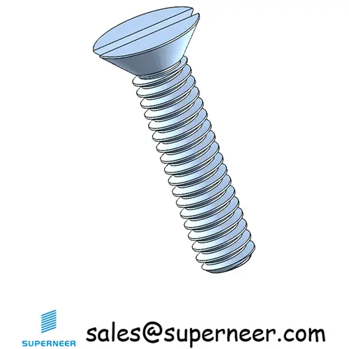 2-56 x 3/8" Flat Head 82° Slotted Machine Screw Steel Blue Zinc Plated