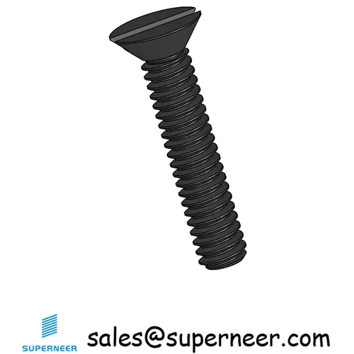 2-56 x 7/16" Flat Head 82° Slotted Machine Screw Steel Black