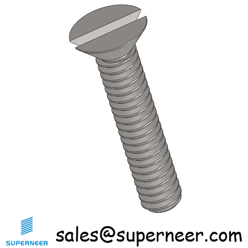 2-56 x 7/16" Flat Head 82° Slotted Machine Screw SUS304 Stainless Steel Inox